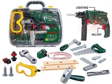 Adar, zestaw narzędzi z wiertarką, w walizce, zabawka interaktywna