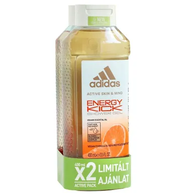 Adidas, Active Skin & Mind Energy Kick, żel pod prysznic dla kobiet, 2-400 ml