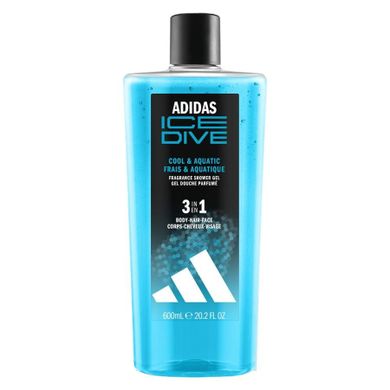 Adidas, Ice Dive, żel pod prysznic 3w1, 600 ml