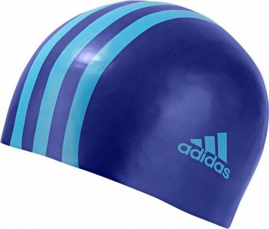 Adidas, Junior, czepek silikonowy, niebieski z błękitnym logo