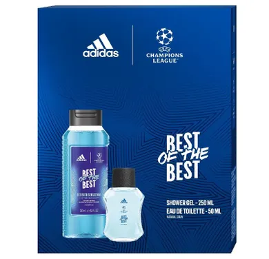 Adidas, UEFA Champions League, Best Of The Best, zestaw prezentowy: woda toaletowa, 50 ml + żel pod prysznic 3w1, 250 ml