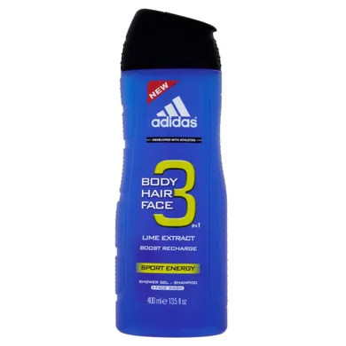 Adidas, żel pod prysznic 3w1, 400 ml