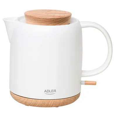 Adler, ceramiczny czajnik elektryczny, biały, 1,0l