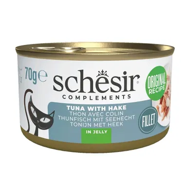 Agras Pet Foods, schesir adult w galarecie tuńczyk morszczuk, mokra karma dla kota, 70g