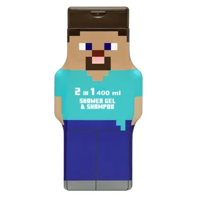 Air-Val, Minecraft, Steve 2in1 Shower Gel & Shampoo, żel pod prysznic i szampon dla dzieci, 400 ml