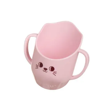 Akuku, kubek pochyły do nauki picia, różowy