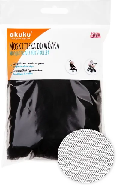 Akuku, moskitiera do wózka, czarna