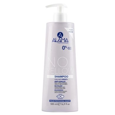 Alama, No Yellow, szampon przeciw żółknięciu do włosów blond i siwych, 500 ml