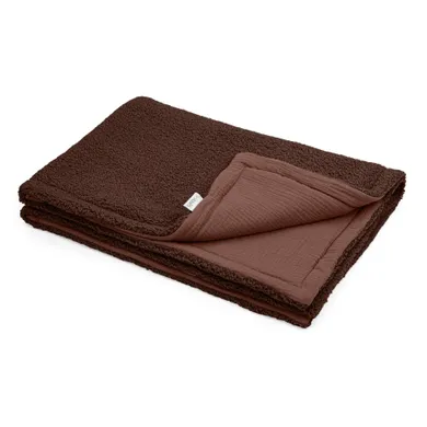 Albero Mio, Cotton Muślin & Boucle, kocyk boucle, brąz, 75-100 cm