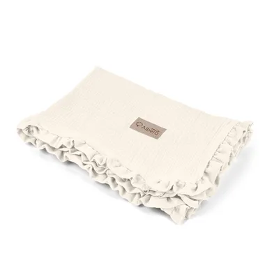 Albero Mio, kocyk z falbanką, wanilia, 80-100 cm