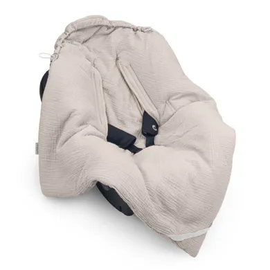 Albero Mio, otulacz muślinowy do fotelika, ocieplany, beż