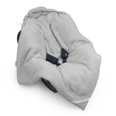 Albero Mio, otulacz muślinowy do fotelika, ocieplany, popiel