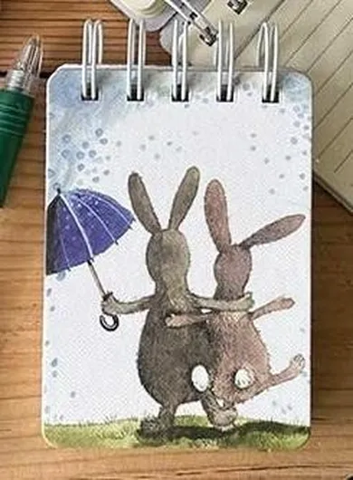 Alex Clark, kołonotes A7, Króliki w deszczu, 1 szt.