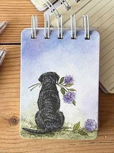 Alex Clark, kołonotes A7, Labrador z kwiatami, 1 szt.