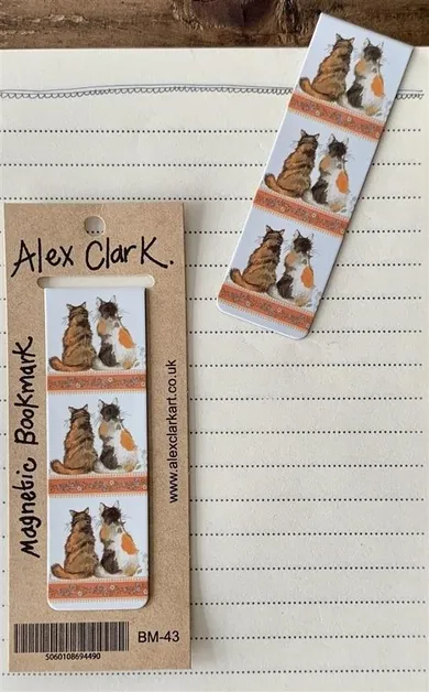 Alex Clark, magnetyczna zakładka do książki, 2 koty tyłem