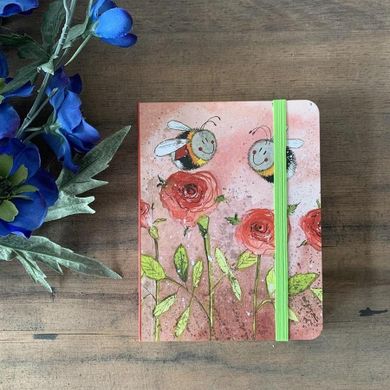 Alex Clark, notatnik z gumką, Pszczoły i róże, 1 szt.