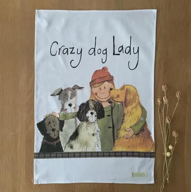 Alex Clark, ręcznik kuchenny, Crazy Dog Lady