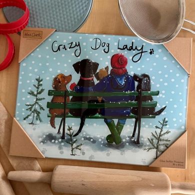 Alex Clark, szklana deska ozdobna, Crazy Dog Lady Psiara Święta