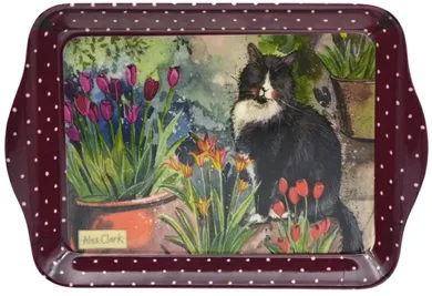 Alex Clark, taca kuchenna, mała, kot i tulipany