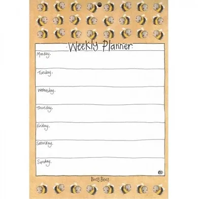 Alex Clark, tygodniowy planer, A4, 60 kartek, Pszczoły