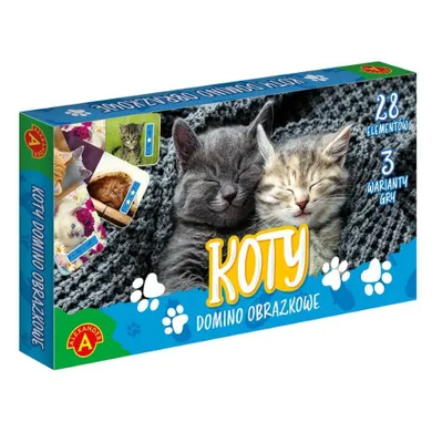 Alexander, domino obrazkowe, gra familijna, Koty, 28 elementów