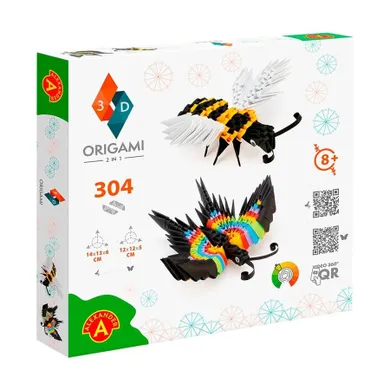Alexander, Origami 3D 2w1 - Motyl, Pszczoła, zestaw kreatywny