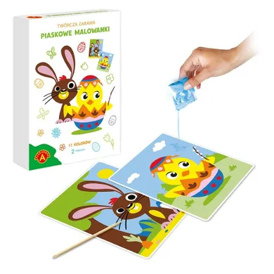 Alexander, Piaskowe malowanki, wielkanocny kurczaczek i zajączek, zestaw artystyczny