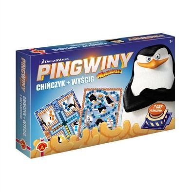 Alexander, Pingwiny z Madagaskaru, Chińczyk, Wyścig, zestaw 2 gier