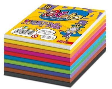 Alfa Pastello, bibuła marszczona kostka, 10-10 cm, 10 kolorów