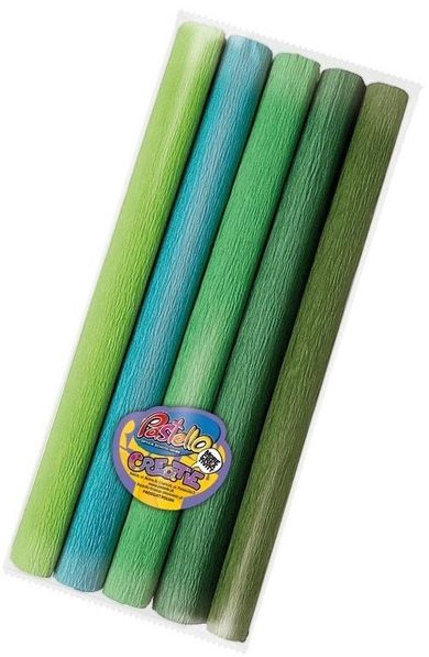 Alfa Pastello, bibuła mini, 25-200 cm odcieni zielonych, 5 kolorów