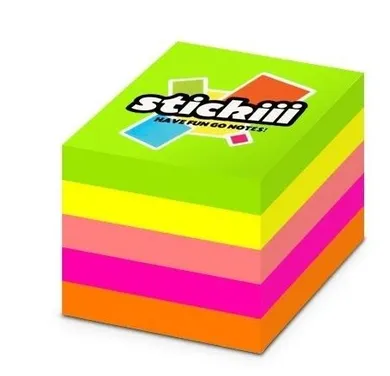 Alfa Pastello, kostka samoprzylepna, 5 kolorów neonowe, 51-51mm, 400 kartek