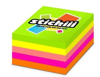 Alfa Pastello, kostka samoprzylepna, 5 kolorów neonowe, 76-76mm, 400 kartek