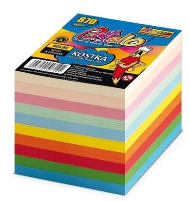 Alfa Pastello, kostka wkład, 10 kolorów, 90-90mm, 850 kartek