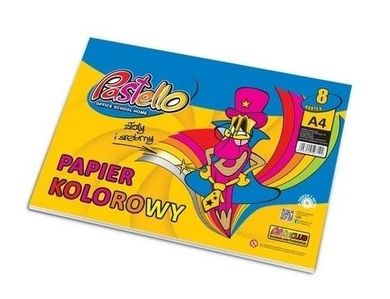 Alfa Pastello, papier kolorowy, A4, 8 kartek błyszczący