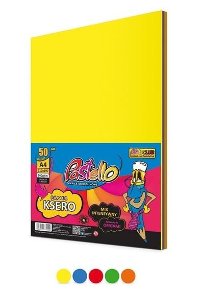 Alfa Pastello, papier ksero A4, 160g, 5 kolorów, 50 arkuszy
