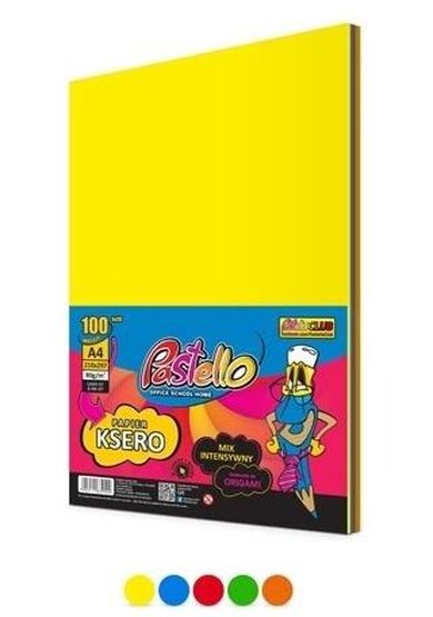 Alfa Pastello, papier ksero, A4, 80g, 5 kolorów, 100 arkuszy