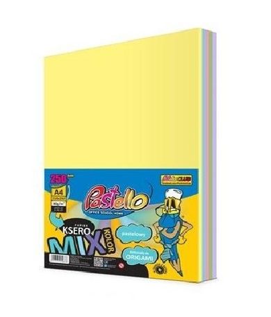 Alfa Pastello, papier ksero, A4, 80g, 5 kolorów, 250 arkuszy, pastel