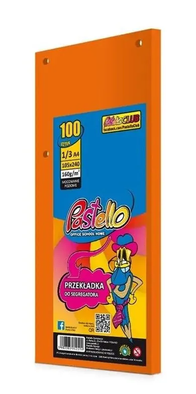 Alfa Pastello, przekładka do segregatora, 1/3 A4, 100 kartek, IT240 pomar