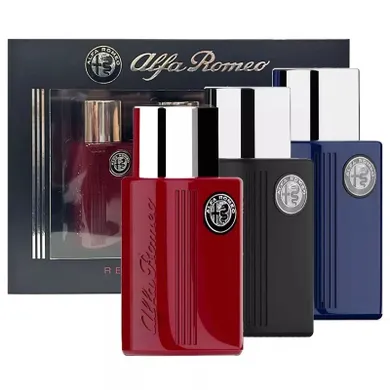 Alfa Romeo, Mini Gift Set, zestaw: Blue, woda toaletowa, spray, 40 ml + Black, woda toaletowa, spray, 40 ml + Red, woda toaletowa, spray, 40 ml