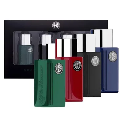 Alfa Romeo, Mini Gift Set, zestaw: Green, woda toaletowa, 15 ml + Black, woda toaletowa, 15 ml + Blue, woda toaletowa, 15 ml + Red, woda toaletowa, 15 ml