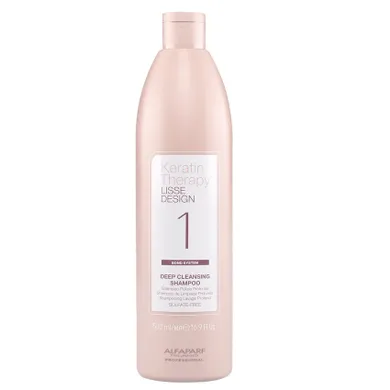 Alfaparf, Keratin Therapy Lisse Design, głęboko oczyszczający szampon przed keratynowym prostowaniem włosów, 500 ml