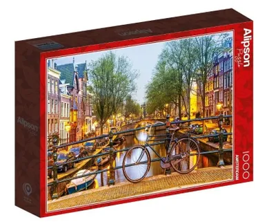 Alipson, Holandia-Amsterdam, Rower przy kanale, puzzle, 1000 elementów
