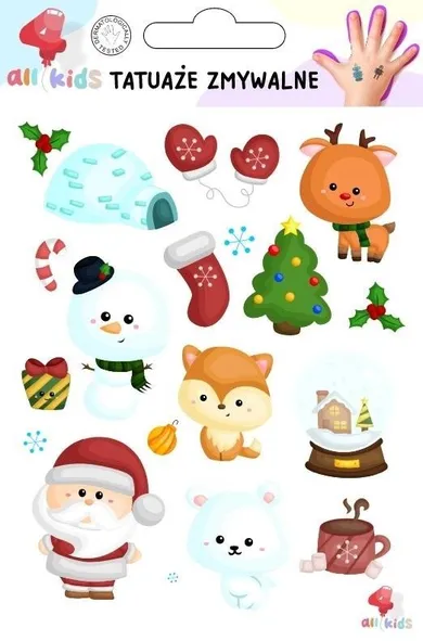 All4kids, Boże Narodzenie, tatuaże zmywalne dla dzieci