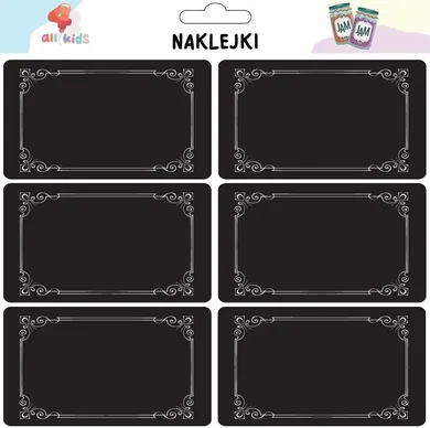 All4Kids, naklejki na przetwory i przyprawy, czarne