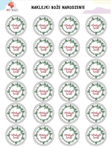 All4Kids, naklejki, Wesołych Świąt, A4
