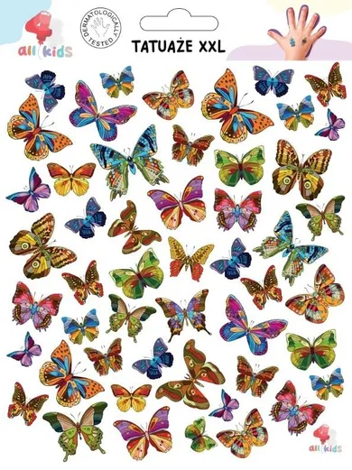 All4kids, tatuaże zmywalne XXL, motylki