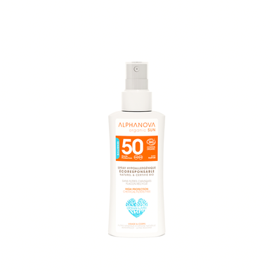 Alphanova Sun, spray z filtrem SPF50, wersja podróżna, 90g