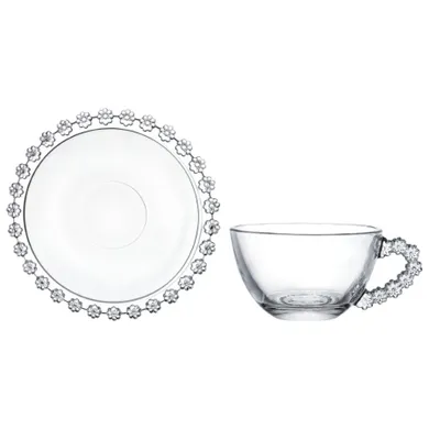 Altom Design, Bloom, filiżanka szklana ze spodkiem, 200 ml