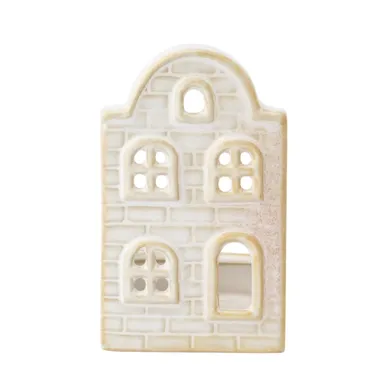 Altom Design, domek porcelanowy na t-light, 6-5,5-9 cm, biały