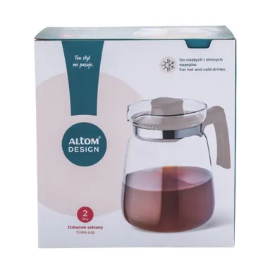 Altom Design, dzbanek szklany do gorących napojów, beżowy, 2l